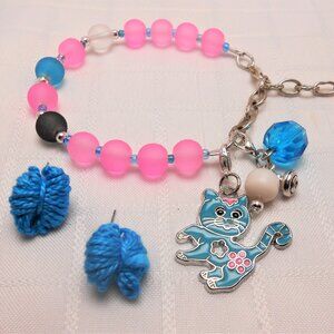 Handmade jewelry set: bracelet and two pairs of earrings No 903